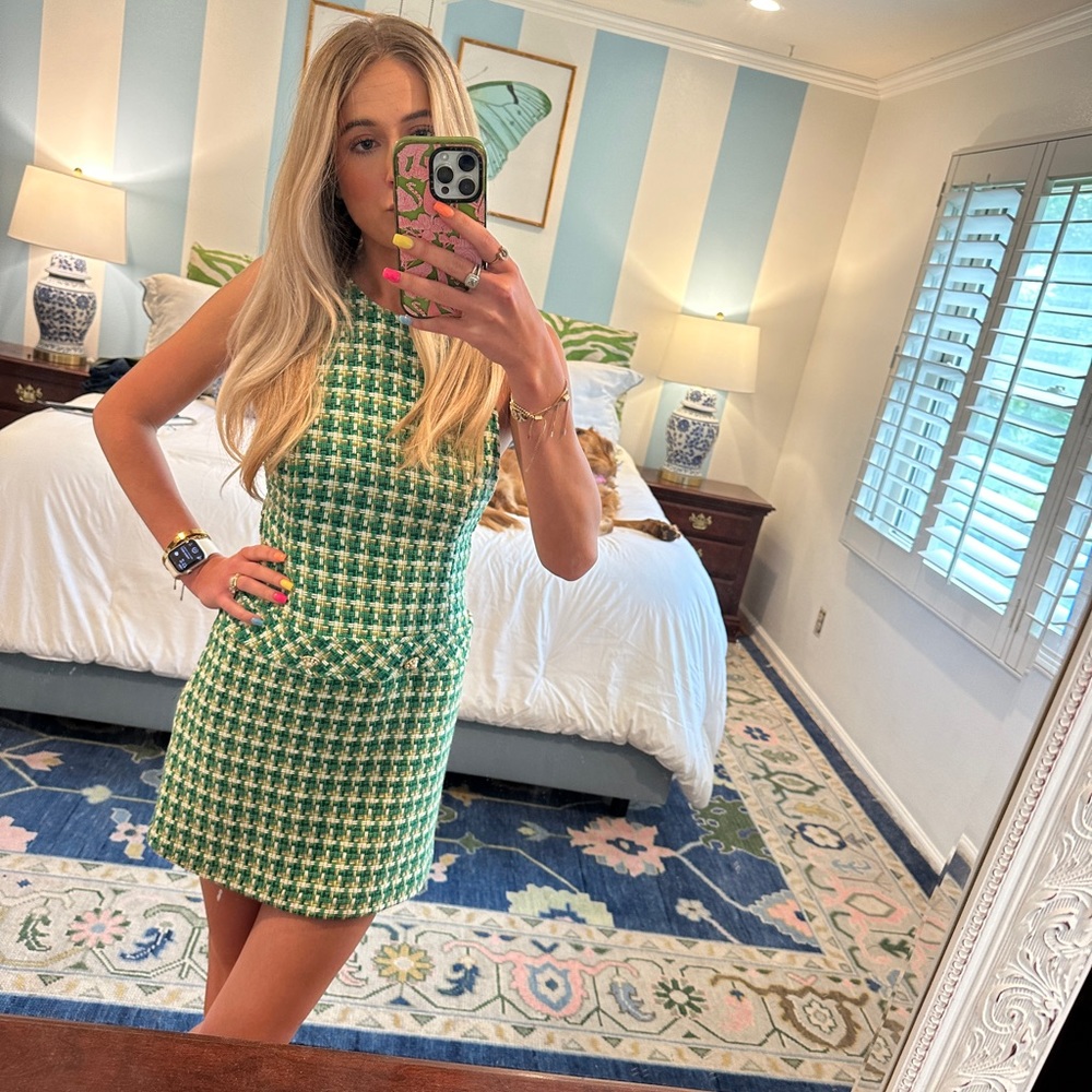 Zara Tweed Green Dress